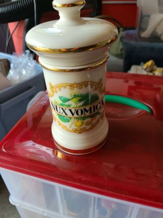 Vintage " Nux Vomica " Apothecary Jar