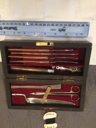 Vintage Dental Surgery Kit With Wood Case.  T Issa Brand.
