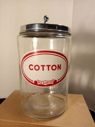 Vintage A.  S.  Aloe Co.  Cotton Glass Apothecary Jar Medical Doctor