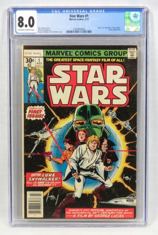 Marvel Comics Star Wars 1 Cgc 8.  0 Ow/wp Hope Roy Thomas Howard Chaykin 1977