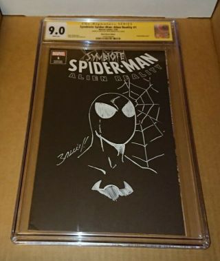 Symbiote Spider - Man Alien Reality 1 Cgc Ss Art Cover By Mark Bagley