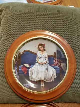 Norman Rockwell Set Plates Framed Collectible Making Believe Wait At Dance 83 99