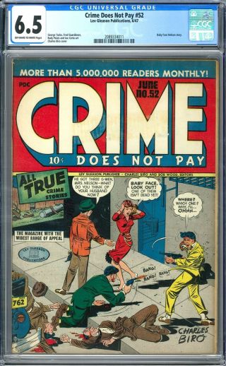 Crime Does Not Pay 52 Cgc 6.  5 (ow - W) Gangster Shootout Cover