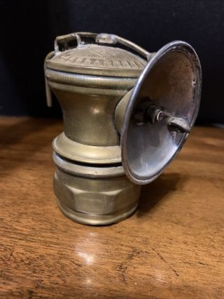Vintage Miners Auto - Lite Carbide Light Universal Lamp Brass Made In Usa Lantern