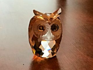 Swarovski Crystal Large Owl Approx 2.  5 Inches Tall No Box