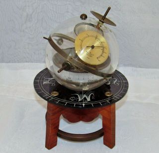 Vintage Mid - Century Bgm Sputnik Weather Station Barometer Thermometer - Germany