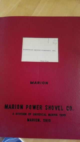 Vintage Marion Power Shovel Bankhead Mining Company Sales Quote Blue Prints