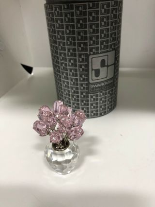 Swarovski Crystal Memories " Secrets " Roses Vase W/crystals Very Pretty Silver