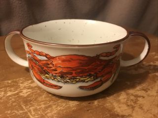 D.  H.  Holmes Soup Mug Bowl Crab Chowder Gumbo French Onion Handled Vintage Japan