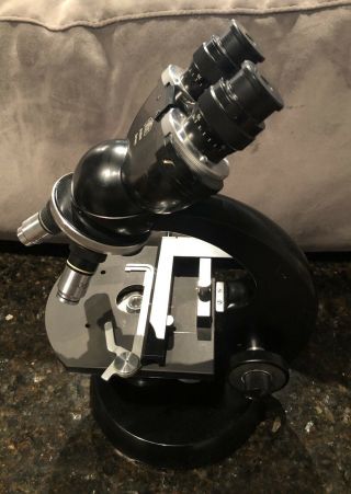 Vintage Rare Carl Zeiss Binocular Microscope Winklel Germany With 4 Objectives 3
