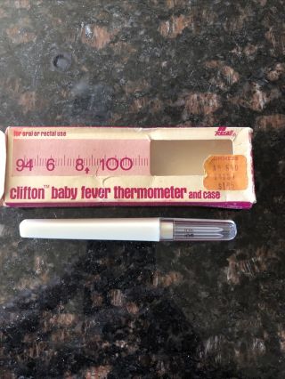 Vintage Rexall Drug Company Usa Clifton Glass Clinical Oral Fever Thermometer