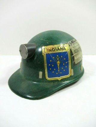 Vintage Fiberglass Coal Miners Hard Hat Helmet Indiana Apex