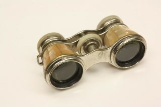 Antique Victorian French Audemair Paris Mother Of Pearl Opera Glasses Binoculars