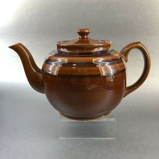 Sadler Vintage Green Striped Brown Betty 5 Cup Teapot Pottery 726 Tea England