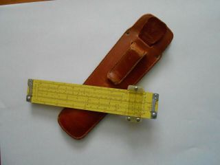 Vintage Pickett N600 - Es Log Log Duplex Slide Rule,  Pocket - Size With Leather Case