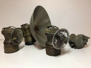Vintage Miners Light Auto - Lite Carbide Light Universal Lamp Co.  Brass Lanterns