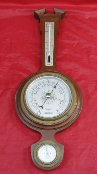 Vintage Taylor Banjo Weather Barometer Hygrometer Thermometer Humidity 21.  5 " L