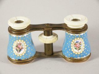 Vintage French Enameled Hand Painted Opera Glasses