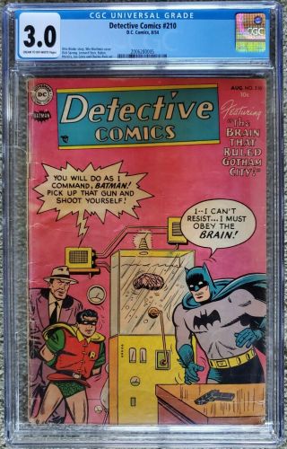 Detective Comics 210 Cgc 3.  0 C - Ow The Brain That Ruled Gotham 1954 2006280005
