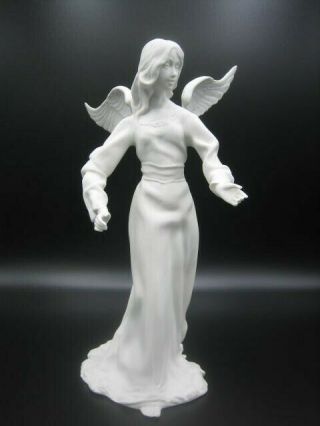 Boehm Bisque Porcelain Standing Angel Figurine Statue Made In Usa Christian Era