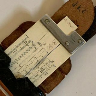 Vintage K&e Keuffel & Esser Co.  Ny,  Slide Rule No.  4181 - 3 W/ Leather Case