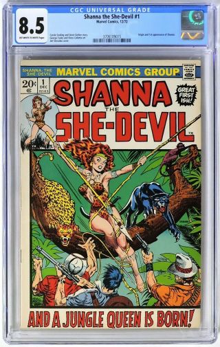 E214 Shanna The She - Devil 1 Marvel Cgc 8.  5 Vf,  (1972) Origin/1st App.  Of Shanna