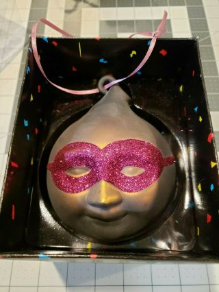 Dept 56 Cirque Du Soleil Mercury Glass Ornament Pink Mask