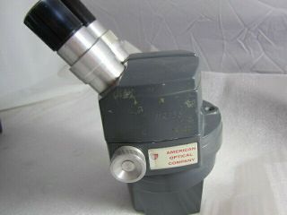 Ao American Optical Microscope Stereo Fixed Model 571 & 572 1x & 2x