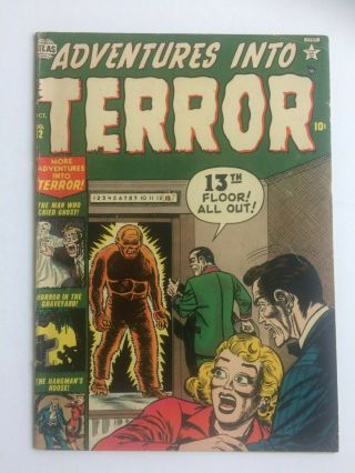 Adventures Into Terror 12,  Vg/f,  Unrestored,  Dick Ayers Story