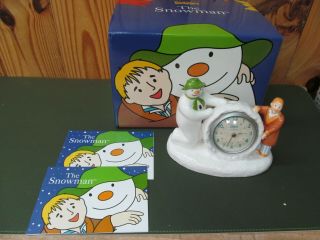 Christmas Coalport Characters The Snowman Figure – Clock Snowman & James
