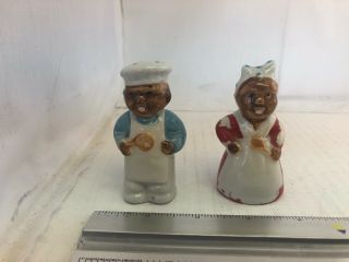 Americana Man And Woman Chef Salt And Pepper Set Vintage Collectable