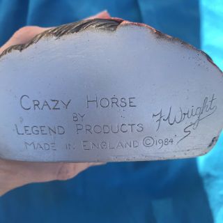 Crazy Horse Vintage 1984 Head Decor By Legend Products Made In England 2