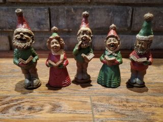 Vintage Tom Clark Complete Set Of 5 Christmas Holiday Caroling Gnome Figurines