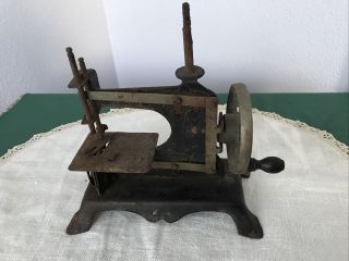 Vintage Antique Mini Iron Toy Sewing Machine German? To Restore