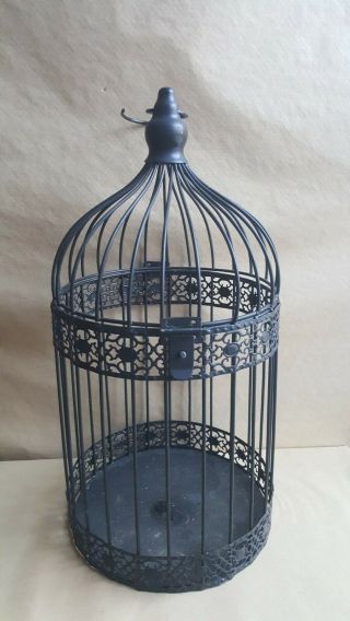 Vintage Rustic Decorative Wire Bird Cage Hinged Door 15”t 6 1/2” W