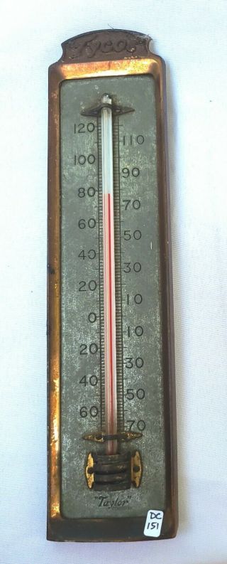 Early Tycos Brass Thermometer - Taylor,  Rochester,  Ny