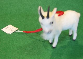 Vintage Wagner Kunstlerschutz West Germany Flocked Fur Animal Handwork Goat Horn