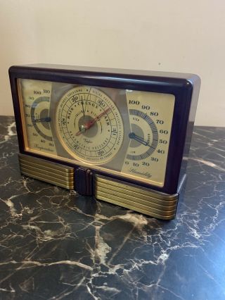 Vintage Taylor Art Deco Desktop Weather Station Temperature Humidity Pressure
