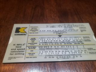 Kennametal K - Mill Feed And Speed Calculator For Milling