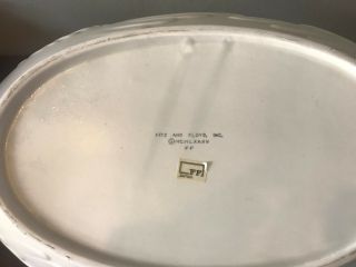 Vintage FITZ & FLOYD Soft Ivory Pink Ceramic Swan Centerpiece Bowl Cachepot 3