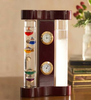 Galileo Weather Station With Fitzroy Storm Glass,  Clock And Hygrometer