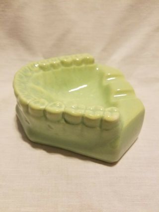 40 ' s Vintage Novelty Ashtray Lower Jaw Teeth Oversize Dentures Porcelain Ceramic 3