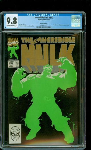 Incredible Hulk 377 Cgc 9.  8 Nm/mint 1st Professor Hulk 2nd Print Keown Cover