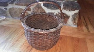 Vintage Hand Woven Wicker Basket 11”x 11”