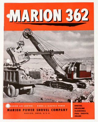 1954 Marion Shovel 362 Dragline Crane Sales Brochure