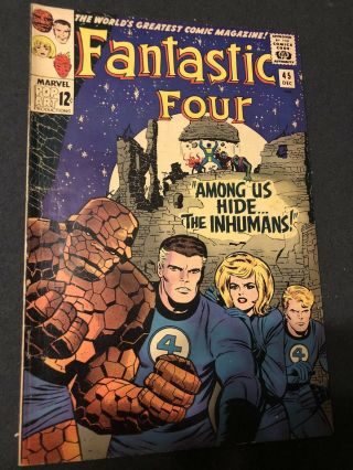 Fantastic Four 45,  First Appearance Of Inhumans Jack Kirby Art Vg To Vg