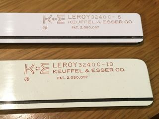 (2) Vtg K&E LEROY Electrical Symbol Templates 3240C - 10,  3240C - 5 w/ Papers 3