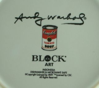 Block Art Andy Warhol Campbell’s Assorted Soup Cans Salad Plate 8 