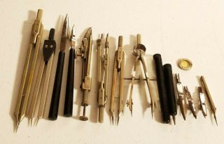Vintage E O RICHTER & Co Pracision Drawing Instruments DRAFTING SET Compass CASE 3