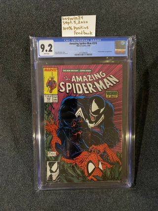 The Spider - Man 316 Cgc 9.  2 1st Venom Cover